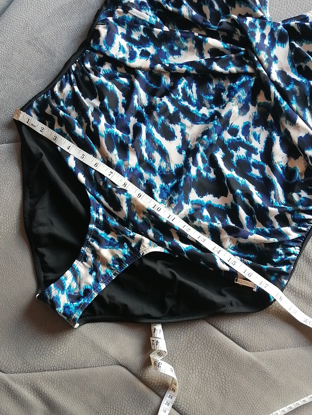 Anzoni One-Piece Swimsuit V-neck Animal Blue Print Plus Size - Picture 10 of 11